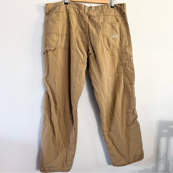 Wrangler Fleece Lined Carpenter Pants in Khaki Authentic Workwear Warm 40x30 - Picture 7 of 10